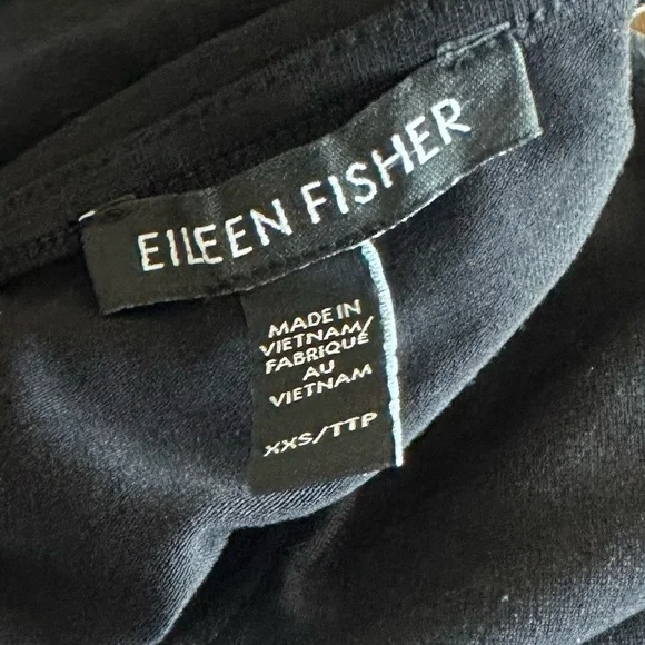 NEW Eileen Fisher Fine Jersey Jewel Neck Top in Black - Size XXS - Picture 5 of 5